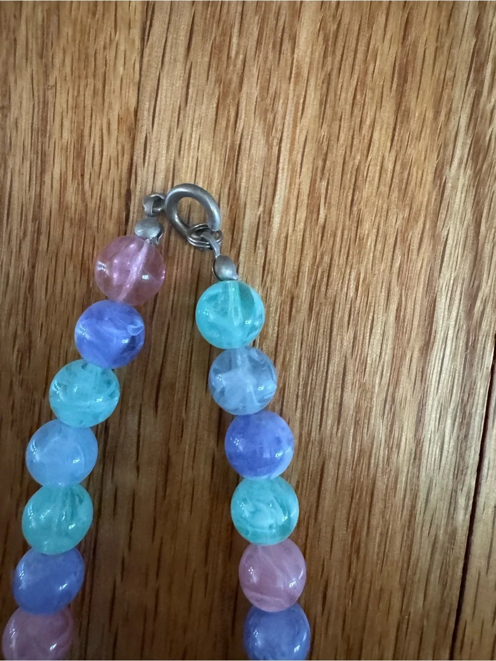 Vintage Multicolor Pastel Beaded Necklace - Women's Jewelry